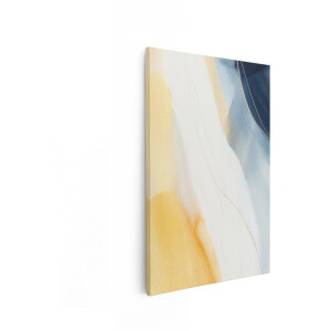 Artaza Canvas Schilderij Abstract - 40x60 cm - Wanddecoratie Goud - Muurdecoratie Modern - Decoratie Woonkamer - Blauw