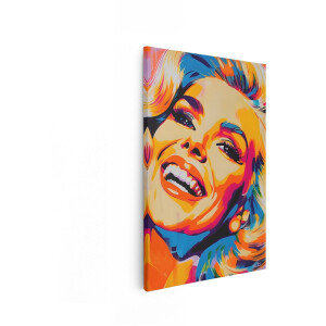 Artaza Canvas Schilderij Marilyn Monroe - 80x120 cm - Pop Art Wanddecoratie - Muurdecoratie Portret Vrouw - Kleurrijk Schilderijen Op Canvas