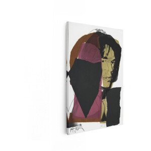 Artaza Canvas Schilderij Andy Warhols Gelaagde Portret van een Jonge Man met Gedurfde Kleuren en Abstracte Elementen - 40x60 cm - Wanddecoratie Woonkamer - Schilderijen - Muurdecoratie