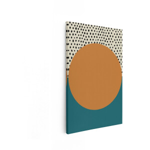 Artaza Canvas Schilderij Abstract - 40x60 cm - Wanddecoratie Boho - Muurdecoratie Geometrisch - Decoratie Aardetinten Oranje