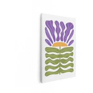 Artaza Canvas Schilderij Abstracte Bloem - 80x120 cm - Wanddecoratie Boho - Muurdecoratie Abstract - Decoratie Woonkamer - Paars