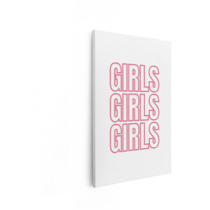 Artaza Canvas Schilderij Girls Quote - 20x30 cm - Wanddecoratie Roze Tekst - Muurdecoratie Meisjeskamer - Schilderijen Op Canvas - Roze