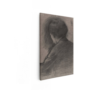 Artaza Canvas Schilderij Vrouw - 60x90 cm - Wanddecoratie Vintage Portret - Muurdecoratie Zwart Wit Schets - Decoratie Woonkamer