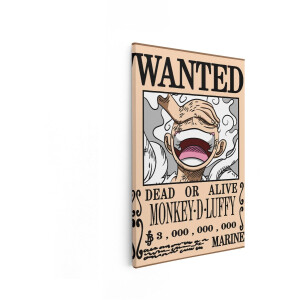 Artaza Canvas Schilderij Opsporingsposter van Monkey D. Luffy Uit One Piece - Dood of Levend - 20x30 cm - Klein - Wanddecoratie Woonkamer - Schilderijen - Muurdecoratie