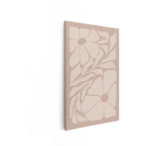 Artaza Canvas Schilderij Abstract Bloemenpatroon in Zachte - Aardse Tinten voor een Rustige Sfeer - 80x120 cm - Groot - Wanddecoratie Woonkamer - Schilderijen - Muurdecoratie