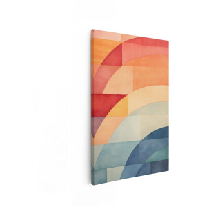Artaza Canvas Schilderij Abstracte Schilderijen - 20x30 cm - Wanddecoratie Regenboog - Muurdecoratie Boho - Kleurrijk Woonkamer