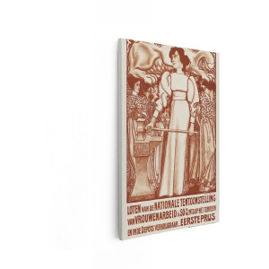 Artaza Canvas Schilderij Vrouw - 60x90 cm - Wanddecoratie Vintage Poster - Muurdecoratie Jan Toorop - Decoratie Art Nouveau