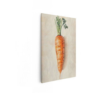 Artaza Canvas Schilderij Wortel - 40x60 cm - Wanddecoratie Keuken - Muurdecoratie Landelijk - Decoratie Groente - Vintage Schilderijen Op Canvas