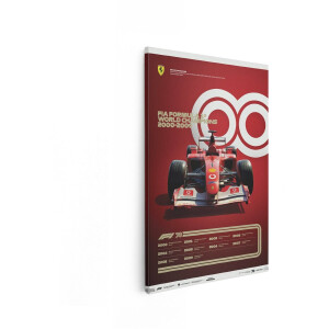 Artaza Canvas Schilderij Formule 1 Ferrari - 40x60 cm - Wanddecoratie Michael Schumacher - Muurdecoratie Auto - Decoratie Wereldkampioen
