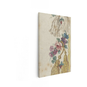 Artaza Canvas Schilderij Bloemen - 80x120 cm - Wanddecoratie Vintage - Muurdecoratie Roos - Decoratie Aquarel Bloemen