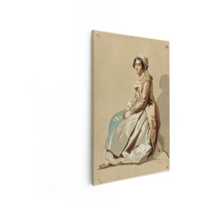 Artaza Canvas Schilderij Vrouw - 40x60 cm - Wanddecoratie Vintage Portret - Muurdecoratie Historische Kleding - Schilderijen Op Canvas