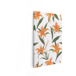 Artaza Canvas Schilderij Lelies - 20x30 cm - Wanddecoratie Bloemen - Muurdecoratie Botanisch Patroon - Schilderijen Op Canvas