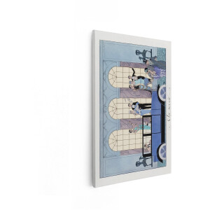 Artaza Canvas Schilderij Art Deco - 40x60 cm - Wanddecoratie Vintage Auto - Muurdecoratie Elegante Vrouw - Decoratie Jaren 20