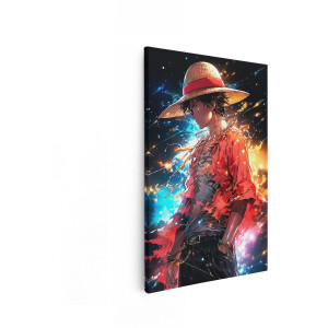 Artaza Canvas Schilderij Luffy One Piece - 80x120 cm - Wanddecoratie Anime - Muurdecoratie Slaapkamer Jongen - Decoratie Strooien Hoed