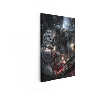 Artaza Canvas Schilderij Boba Fett - 80x120 cm - Star Wars Wanddecoratie - Muurdecoratie Stormtroopers - Decoratie Man Slaapkamer