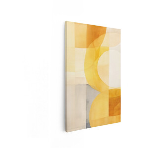 Artaza Canvas Schilderij Abstract - 60x90 cm - Wanddecoratie Modern - Muurdecoratie Aquarel - Decoratie Woonkamer - Geel