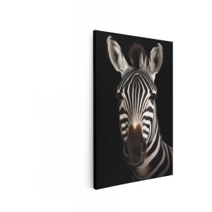 Artaza Canvas Schilderij Zebra - 40x60 cm - Wanddecoratie Dieren - Muurdecoratie Zwart Wit - Decoratie Dierenkop - Schilderijen Op Canvas