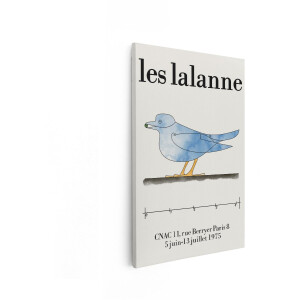 Artaza Canvas Schilderij Vogel Les Lalanne - 40x60 cm - Wanddecoratie Vintage Poster - Muurdecoratie Parijs - Decoratie Blauw