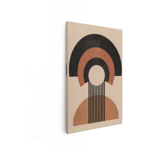 Artaza Canvas Schilderij Abstract - 40x60 cm - Wanddecoratie Boho - Muurdecoratie Geometrisch Modern - Decoratie Woonkamer Terracotta