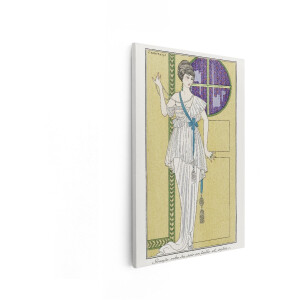 Artaza Canvas Schilderij Vrouw - 80x120 cm - Wanddecoratie Vintage - Muurdecoratie Art Deco - Schilderijen Portret Dame - Woonkamer Decoratie