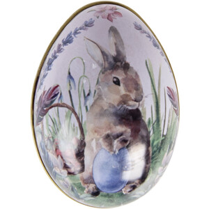 Clayre & Eef Decoratie Beeld Ei 5x6x4 cm Grijs Metaal