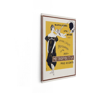 Artaza Canvas Schilderij Vintage Metropolitan Magazine-Cover met Napoleons Liefdesaffaires en Reportages - 80x120 cm - Groot - Wanddecoratie Woonkamer - Schilderijen - Muurdecoratie