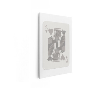 Artaza Canvas Schilderij Koning van Harten Speelkaart met een Minimalistisch Ontwerp in Grijstinten - 60x90 cm - Wanddecoratie Woonkamer - Schilderijen - Muurdecoratie
