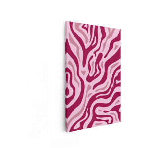 Artaza Canvas Schilderij Abstract - 60x90 cm - Wanddecoratie Roze - Muurdecoratie Retro - Decoratie Woonkamer - Schilderijen Op Canvas