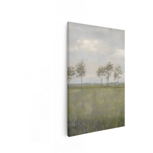 Artaza Canvas Schilderij Landschap - 60x90 cm - Wanddecoratie Natuur - Muurdecoratie Landelijk - Decoratie Bomen Veld