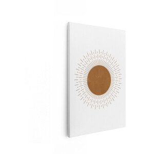 Artaza Canvas Schilderij Zon - 80x120 cm - Wanddecoratie Boho - Muurdecoratie Abstract - Decoratie Minimalistisch - Terracotta