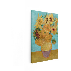Artaza Canvas Schilderij Vincent van Goghs Zonnebloemschilderij in een Vaas - Iconisch Kunstwerk - 60x90 cm - Wanddecoratie Woonkamer - Schilderijen - Muurdecoratie