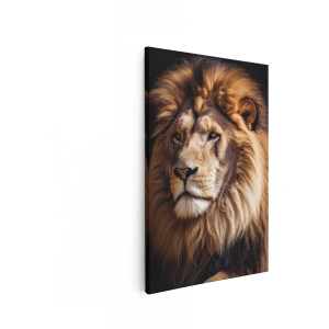 Artaza Canvas Schilderij Majestueuze Leeuw met Volle Manen - een Symbool van Kracht en Moed - 20x30 cm - Klein - Wanddecoratie Woonkamer - Schilderijen - Muurdecoratie