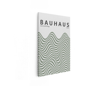 Artaza Canvas Schilderij Bauhaus Ausstellung 1919 Poster met Abstract Golvend Lijnpatroon - 40x60 cm - Wanddecoratie Woonkamer - Schilderijen - Muurdecoratie