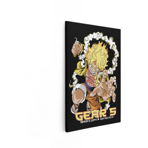 Artaza Canvas Schilderij Luffy Gear 5 - 80x120 cm - Wanddecoratie One Piece - Muurdecoratie Anime - Decoratie Jongenskamer - Schilderijen Op Canvas