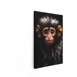 Artaza Canvas Schilderij Baby Aapje - 20x30 cm - Wanddecoratie Dieren - Muurdecoratie Slaapkamer - Schilderijen Op Canvas
