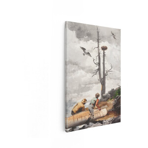 Artaza Canvas Schilderij Kano - 40x60 cm - Wanddecoratie Vogels - Muurdecoratie Natuur - Decoratie Boom - Schilderijen Op Canvas