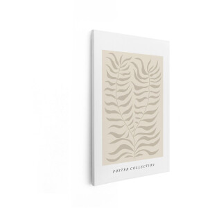 Artaza Canvas Schilderij Abstracte Beige Varen-Achterlatingsposterkunst in Minimalistische Stijl - 20x30 cm - Klein - Wanddecoratie Woonkamer - Schilderijen - Muurdecoratie