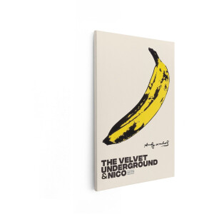 Artaza Canvas Schilderij Iconische Albumhoes met Andy Warhol'S Banaan voor The Velvet Underground & Nico - 60x90 cm - Wanddecoratie Woonkamer - Schilderijen - Muurdecoratie