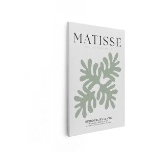 Artaza Canvas Schilderij Abstract Matisse - 80x120 cm - Wanddecoratie Tentoonstellingsposter - Muurdecoratie Groen - Decoratie Plantenvormen