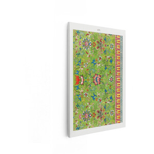 Artaza Canvas Schilderij Klassiek Chinees Bloemenpatroon met Levendige Kleuren en Traditionele Rand - 20x30 cm - Klein - Wanddecoratie Woonkamer - Schilderijen - Muurdecoratie