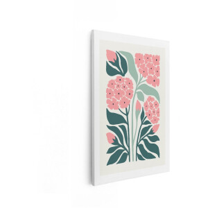 Artaza Canvas Schilderij Bloemen - 80x120 cm - Abstract Wanddecoratie - Muurdecoratie Boho - Decoratie Woonkamer - Roze