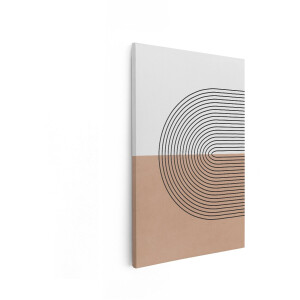 Artaza Canvas Schilderij Moderne Abstracte Geometrische Lijnen in Aardse Tinten en Minimalistisch Design - 80x120 cm - Groot - Wanddecoratie Woonkamer - Schilderijen - Muurdecoratie