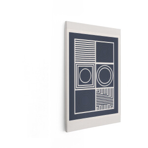 Artaza Canvas Schilderij Abstract - 80x120 cm - Wanddecoratie Geometrisch - Muurdecoratie Modern - Decoratie Woonkamer Blauw