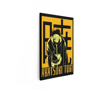 Artaza Canvas Schilderij Akatsuki Tobi Anime Karakterillustratie met Gedurfde Grafische Stijl - 80x120 cm - Groot - Wanddecoratie Woonkamer - Schilderijen - Muurdecoratie