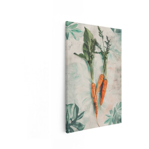 Artaza Canvas Schilderij Wortels - 80x120 cm - Keuken Wanddecoratie - Muurdecoratie Groente - Decoratie Vintage Botanisch
