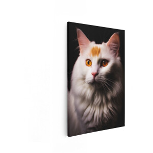 Artaza Canvas Schilderij Witte Kat - 20x30 cm - Wanddecoratie Dierenportret - Muurdecoratie Kattenportret - Kamer Accessoires Slaapkamer