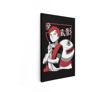 Artaza Canvas Schilderij Gaara - 60x90 cm - Anime Wanddecoratie Naruto - Muurdecoratie Manga - Schilderij Japan - Zwart Rood