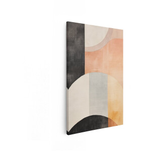 Artaza Canvas Schilderij Abstract Geometrische Vormen met Zachte Pastelkleuren en Textuur - 60x90 cm - Wanddecoratie Woonkamer - Schilderijen - Muurdecoratie