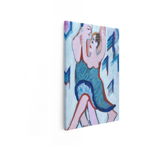 Artaza Canvas Schilderij Abstract Schilderij van een Dansend Stel in Levendige Kleuren - 80x120 cm - Groot - Wanddecoratie Woonkamer - Schilderijen - Muurdecoratie