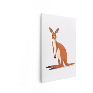 Artaza Canvas Schilderij Grappige Cartoon Kangoeroe met Grote Oren en een Speelse Uitdrukking - 20x30 cm - Klein - Wanddecoratie Woonkamer - Schilderijen - Muurdecoratie